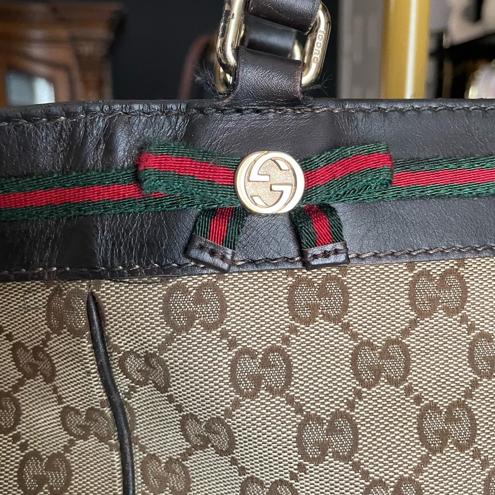 Gucci Brown and Green Shoulder Bag